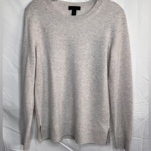 Saks Fifth Avenue Soft Grey Cashmere Crew Neck Sweater